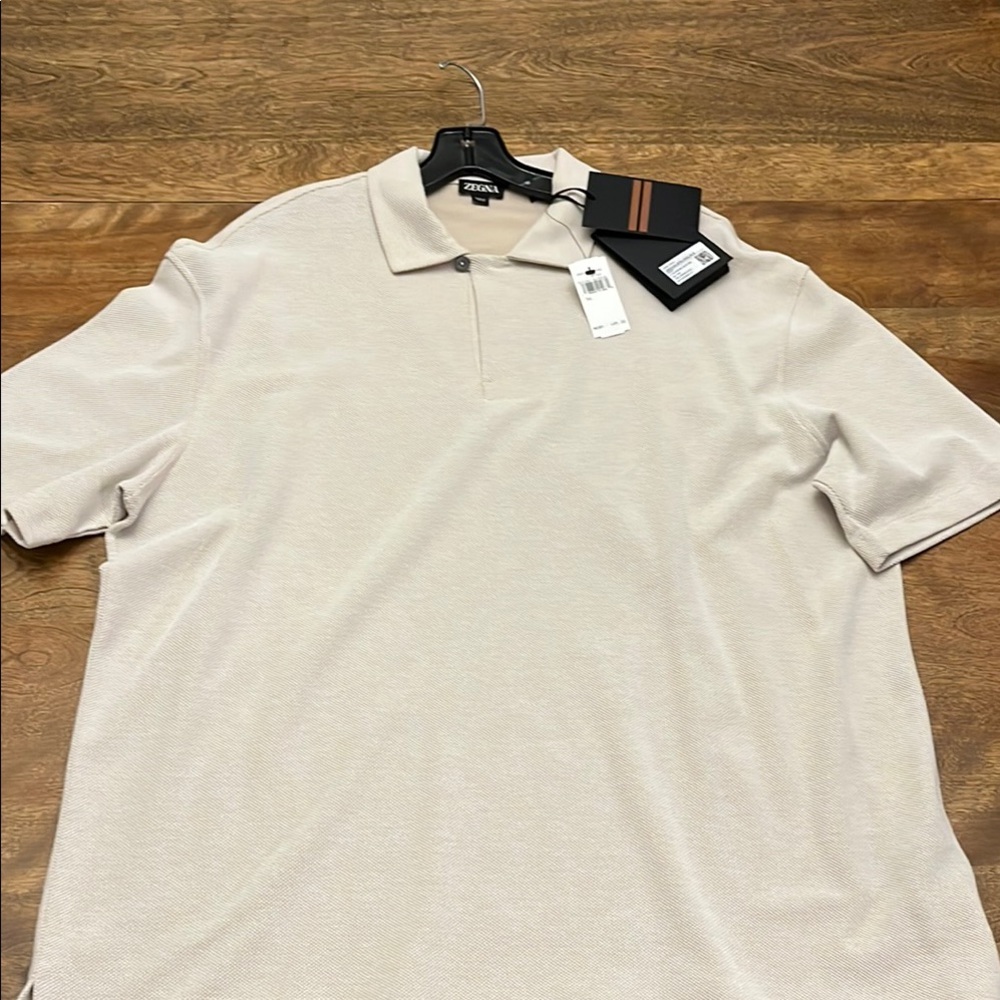 Zegna Men's beige  Polo Shirt